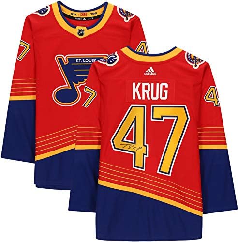 Torey Krug St. Louis Blues Autographed Red Adidas 2020-21 Inverse Retro Jersey - tricouri autografate NHL