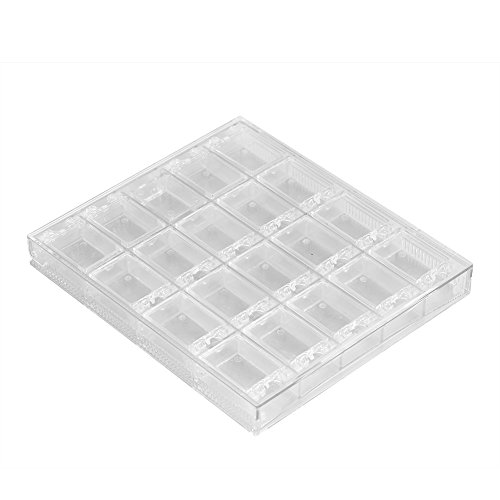 Cutie de depozitare a artei de unghii, 20 de grile transparent acrilic de artă unghii decorațiuni de stocare container cu divizori