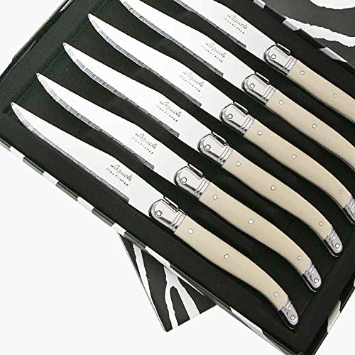 Set de 6 cuțite de friptură Laguiole ABS white - direct din Franța
