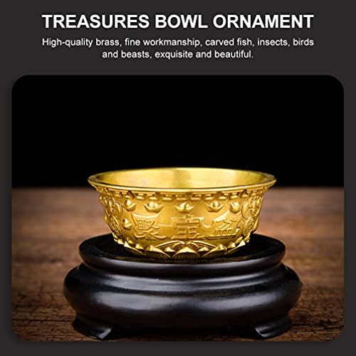 Cabilock Feng Shui Treasure Bowl Brass Bowl Ornamente bogăție Cornucopia Bazin de comori auriu pentru lumânări plutitoare flori