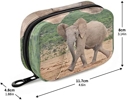 Naanle Happy Elephant Pill Box 7 zile pilula caz Travel pilula Organizator sac cu fermoar portabil săptămânal caz sac Compact