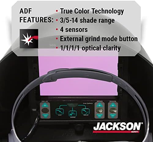 Jackson Safety Translight 555 + Casca de întunecare automată premium, control digital, 3,86 x 3,23 Zona de vizualizare, 46250