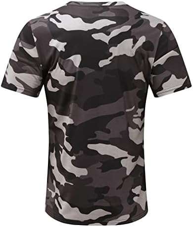XXBR MENS Soldat cămăși cu mânecă scurtă, cămăși cu camuflaj imprimat tricouri mușchi antrenament topuri casual tricou casual