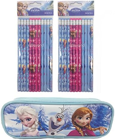 1 x Nou Disney Frozen ELSA și Anna Punga pentru creion plus 2 seturi de creioane - Baby Blue