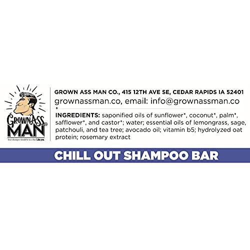 Crescut Fundul Om Co. - Șampon Solid Bar spumă bogată 3 în 1: păr ,barbă și spălare corporală-fără Plastic și ecologic, Natural