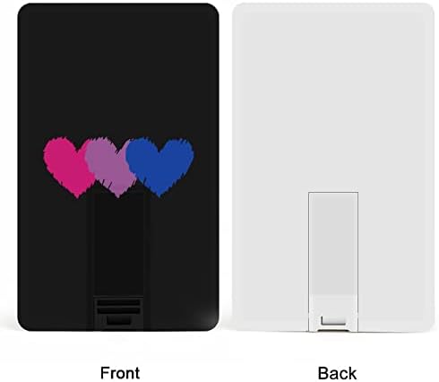 Bisexual Flag Hearts Love USB 2.0 Flash-Drives Memory Memory Stick Credit Card Forma cardului