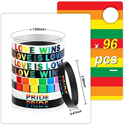 96 buc Gay Pride Mansete Vrac LGBT Lesbiene Rainbow Bratari Gay Pride Silicon Bratari Vrac asortate sport cauciuc Bratari pentru