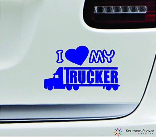Am inima mea camionagiu 3.9x6. 6 Albastru camion vehicul simbol dragoste umor America Statele Unite culoare autocolant Stat
