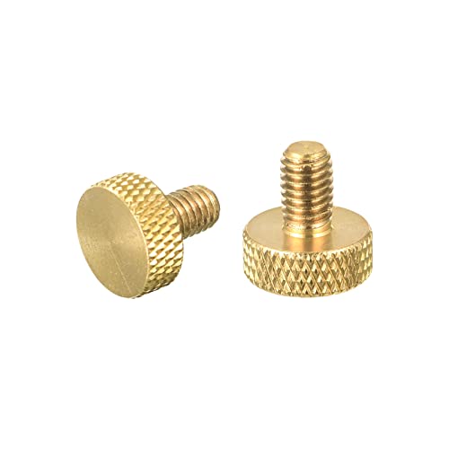 Uxcell 2pcs Brass șuruburi cu degetul mare din alamă, butoane cu șuruburi plate M5x8mm