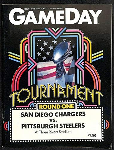 1982 AFC Playoff program de joc Chargers v Steelers THree Rivers Ex / MT 66199-programe NFL