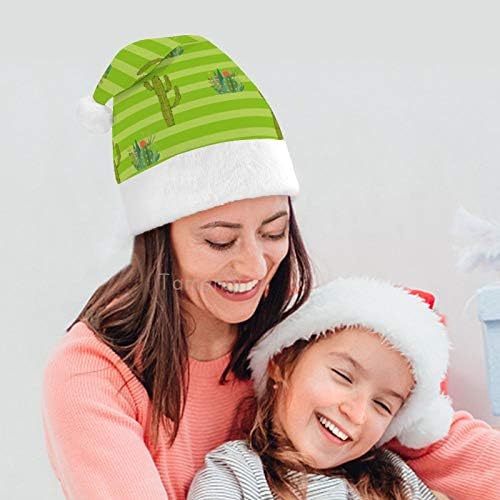 Pălărie de Crăciun Moș Crăciun, pălărie de Vacanță de Crăciun cu dungi verzi Cactus pentru adulți, pălării de Crăciun confort