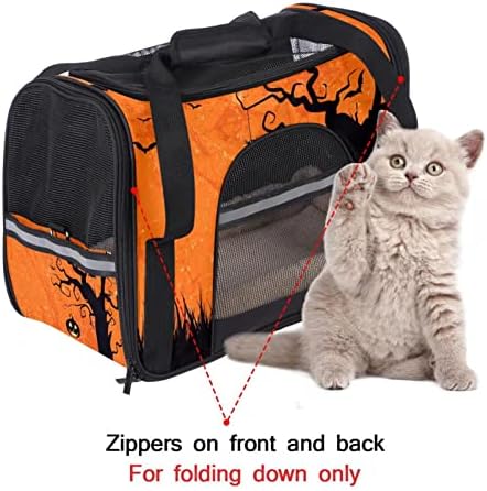 Pet Carrier Halloween Soft-Sided Pet Travel Carriers pentru pisici, câini Puppy confort Portabil Pliabil Pet Bag aprobat de