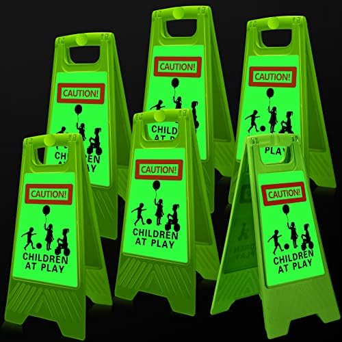 Reflector verde cu două fețe Atenție Copiii care joacă semne în vrac la joacă semne de siguranță pentru copiii de stradă care