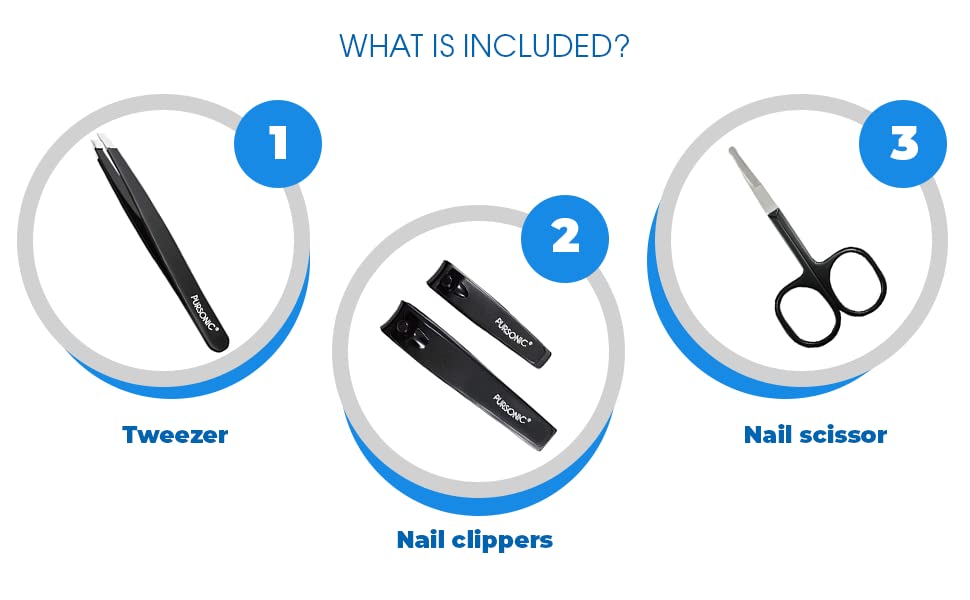 Set de instrumente de manichiură de calitate Pursonic | Salon pentru manichiură și Pedichiură, include tăietoare de unghii,