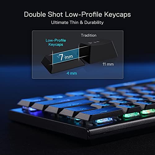 Redragon K614 Anivia 60% Tastatură mecanică cu fir subțire subțire, compact subțire 61 taste RGB Tastatură pentru jocuri cu