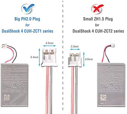 Baterie de înlocuire Elecgear 2PC pentru controler PS4 V1-3, 1500mAh Li-ion Baterie reîncărcabilă pentru PlayStation 4 Dualshock