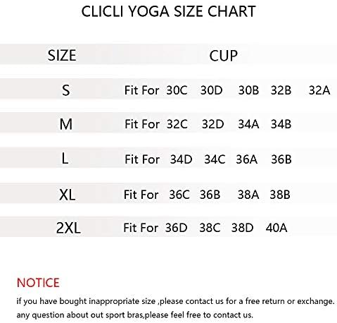 CLICLI femei paragate căptușit sport wokout rulează Yoga Sutien Camisole Crop Top