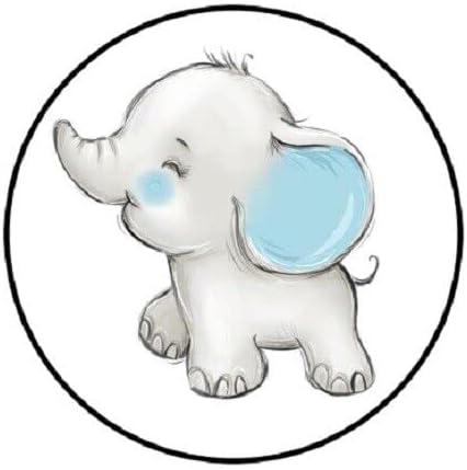 48 buc Albastru Baby Elephant autocolante plic sigilii etichete rotunde etichete, Timbre autocolant pentru carduri cadou, plicuri,
