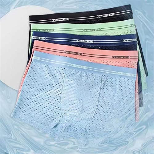 Pantaloni scurți de boxer pentru bărbați ambalați lenjerie de lenjerie pentru bărbați mătase cu gheață cu plasă respirabilă