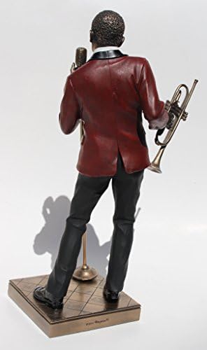 Trupa de jazz afro -americană cântăreață masculină cu trompetă la figurină de statuie din bronz 11 5/8 inch înălțime