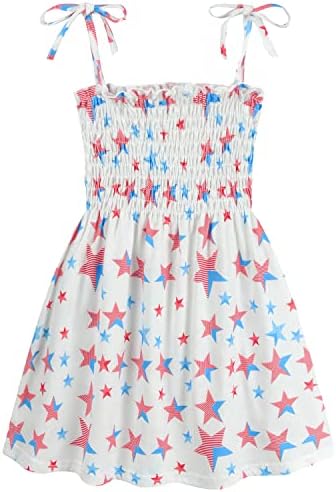 Rochie Fedpop 4 iulie pentru fete mici de vară îmbrăcăminte patriotică rochii de pavilion american