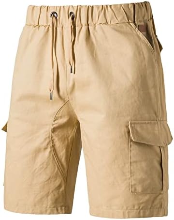 Pantaloni scurți de lucru pentru bărbați, pantaloni scurți de marfă casual pentru bărbați elastică talie de bumbac bumbac în