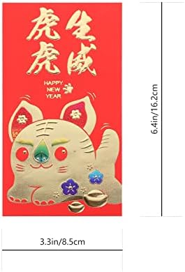 Cadouri chinezești 6 buc plicuri roșii de Anul Nou 2022 buzunare de bani de Anul Nou Chinezesc Plicuri