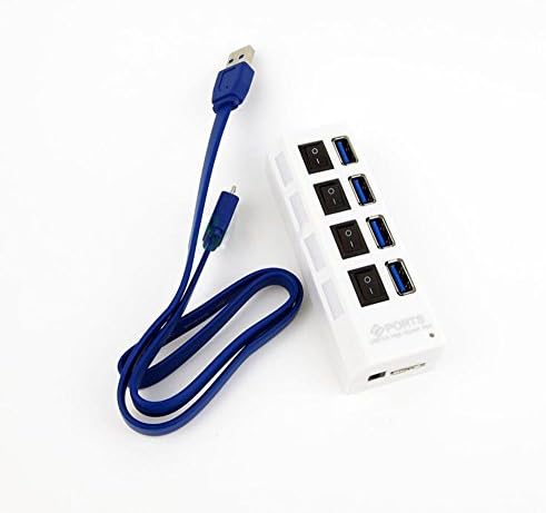 USB 3.0 Hub 4 Port 5Gbps cablu adaptor de mare viteză Super cu comutator Laptop PC, alb
