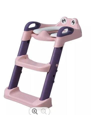 Scaun scară scaun pliabil pentru toaletă pliabilă roz, scaun de toaletă pentru antrenament la olita cu scară scaun cu trepte