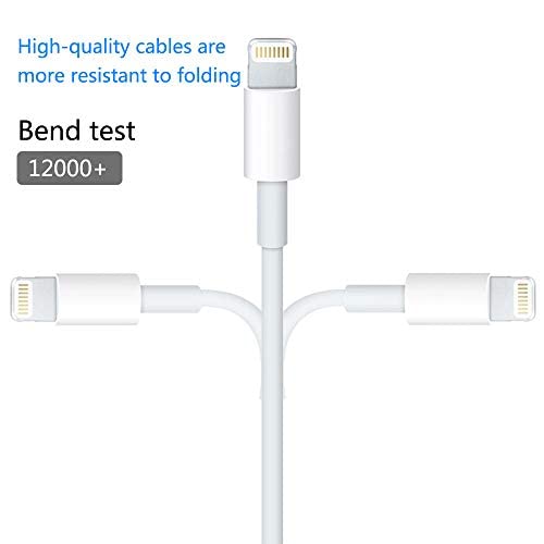 Cabluri de încărcare Lightning, pachet de 5 6 FT alb [certificat MFi] cablu USB de încărcare iPhone compatibil iPhone12 Pro 12 Mini / 11 Pro / 11 / XS MAX / XR/8/7/6s/6 / Plus,iPad Pro / Air / Mini, certificat original iPod Touch