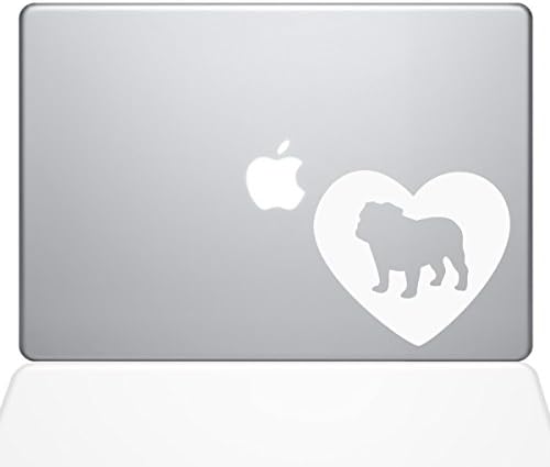 Decal Guru Inima Bulldog MacBook Decal Vinil Autocolant-11 MacBook Air-Alb