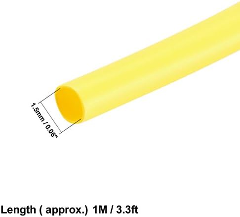 UxCELL TUBING ACTIVĂ DE THEAD 1,5mm Dia 2: 1 Tub de încălzire Tub de contracție manșon de cablu 1m galben