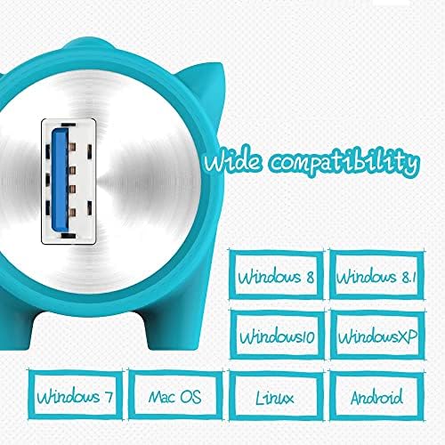 WDBBY 4 în 1 butuc drăguț în formă de animal de companie pentru Notebook MAC aliaj de aluminiu silicon cablu de date detașat