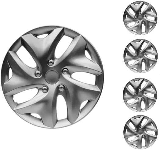Set Copri de 4 roți acoperă 14 Inch argint Hubcap Snap-On se potrivește Chevrolet