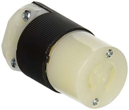 Conector de blocare Hubbell HBL7101C, 20 amperi, 250V, L2-20R, negru/alb