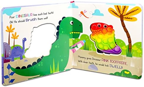 Touch and Pop Book Set pentru copii mici 1-3 - 3 pachete cu 2 cărți de bord de jucării pop fidget și carte de bonus pentru