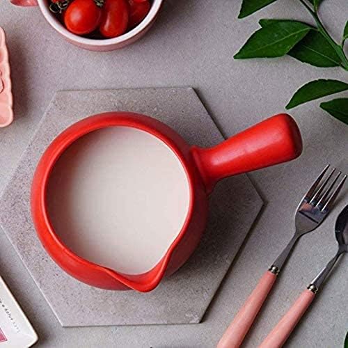 Uxzdx ceramică lapte Pan-mâner unic Design Modern lapte Pan aragaz bucătărie vase Oală, roșu
